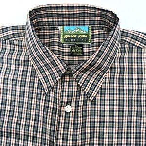 Roundy‎ Ridge Button Down Mens XL Multicolor Plaid Short Sleeve Outdoor Shirt